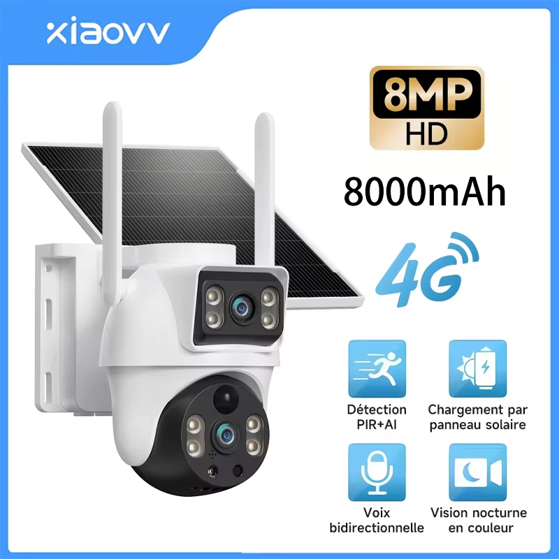 Ip Camera Outdoor 4K - XIAOVV 8MP 4G LTE Solar Outdoor