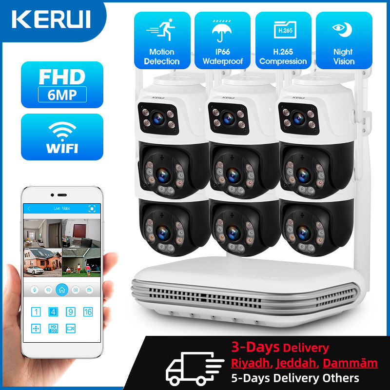 Home Security Nvr - KERUI Waterproof 6MP HD Wireless Dual