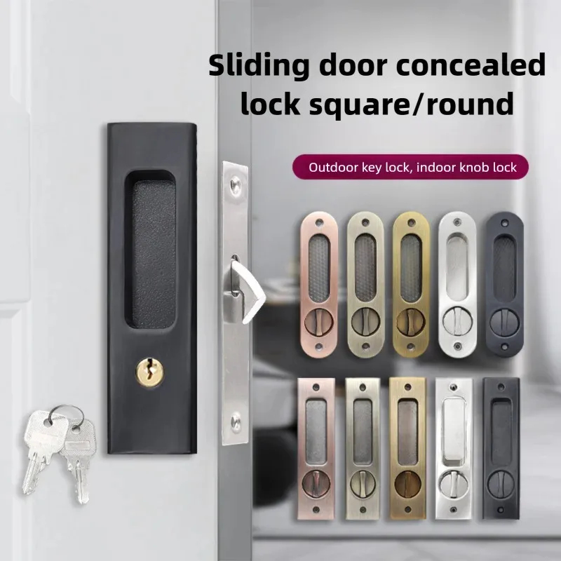 Home Security Key - Heavy-Duty Black Sliding Door Hook Lock
