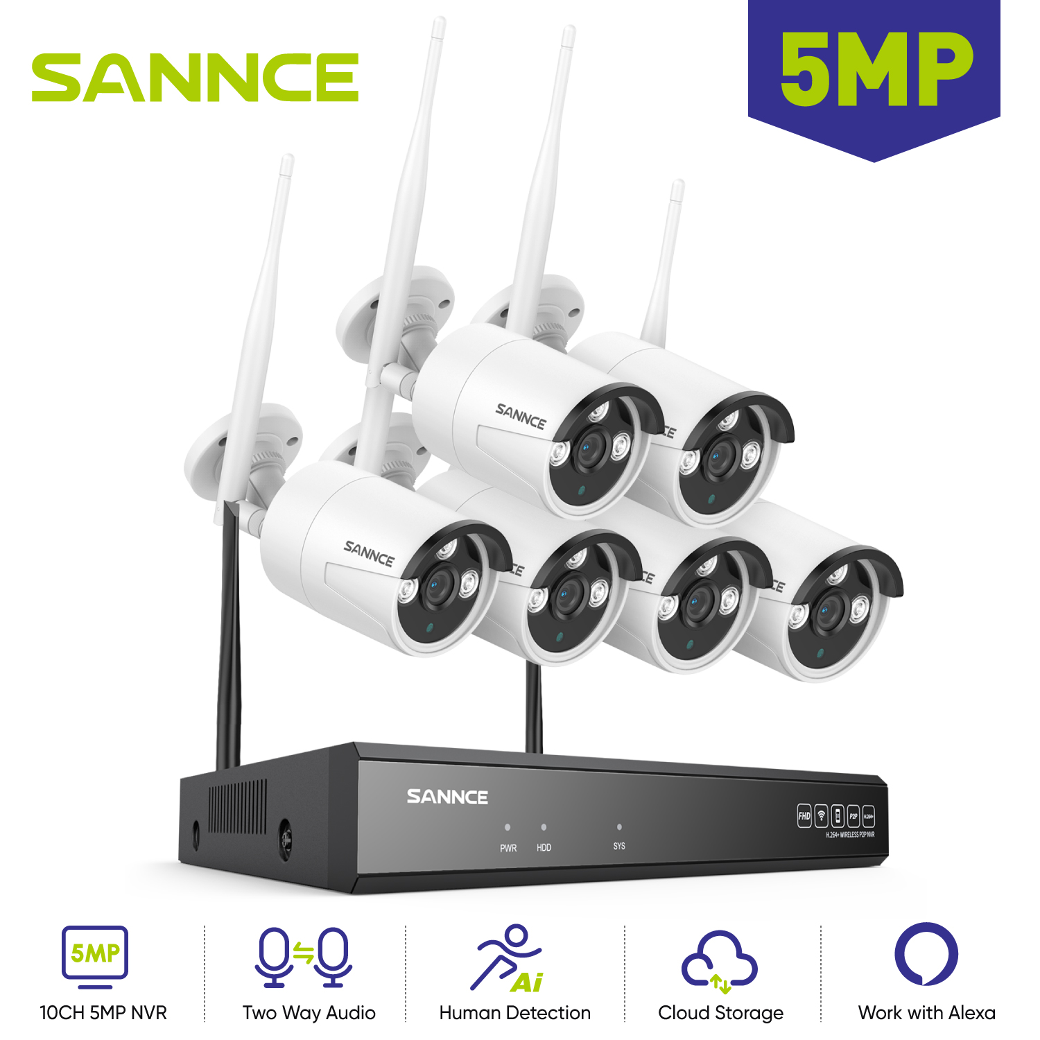 SANNCE 6PCS 5MP Wifi Camera IP - Home Security Nvr review and price