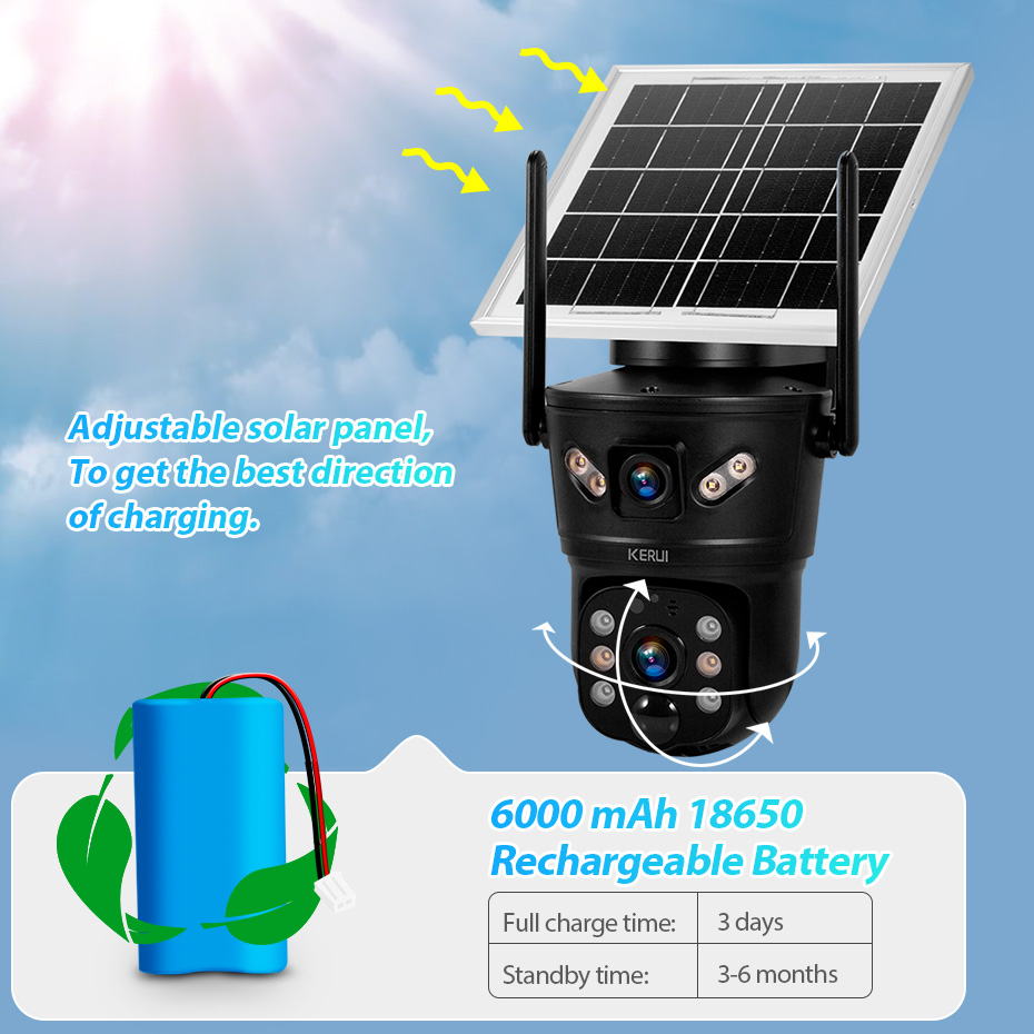 KERUI 6MP 4G SIM WiFi Solar Ca - Home Security Tips review and price