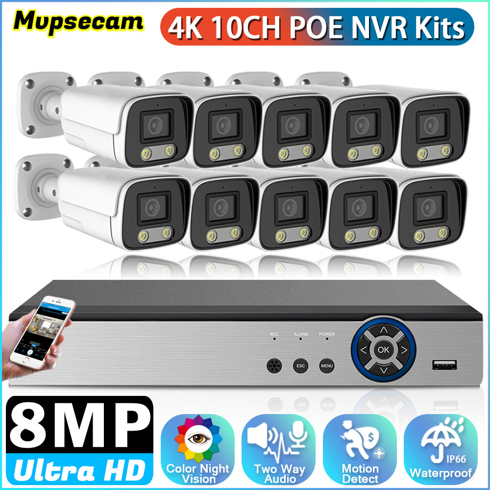 10CH 8MP HD Video Surveillance - Ip Camera Outdoor 4K review and price