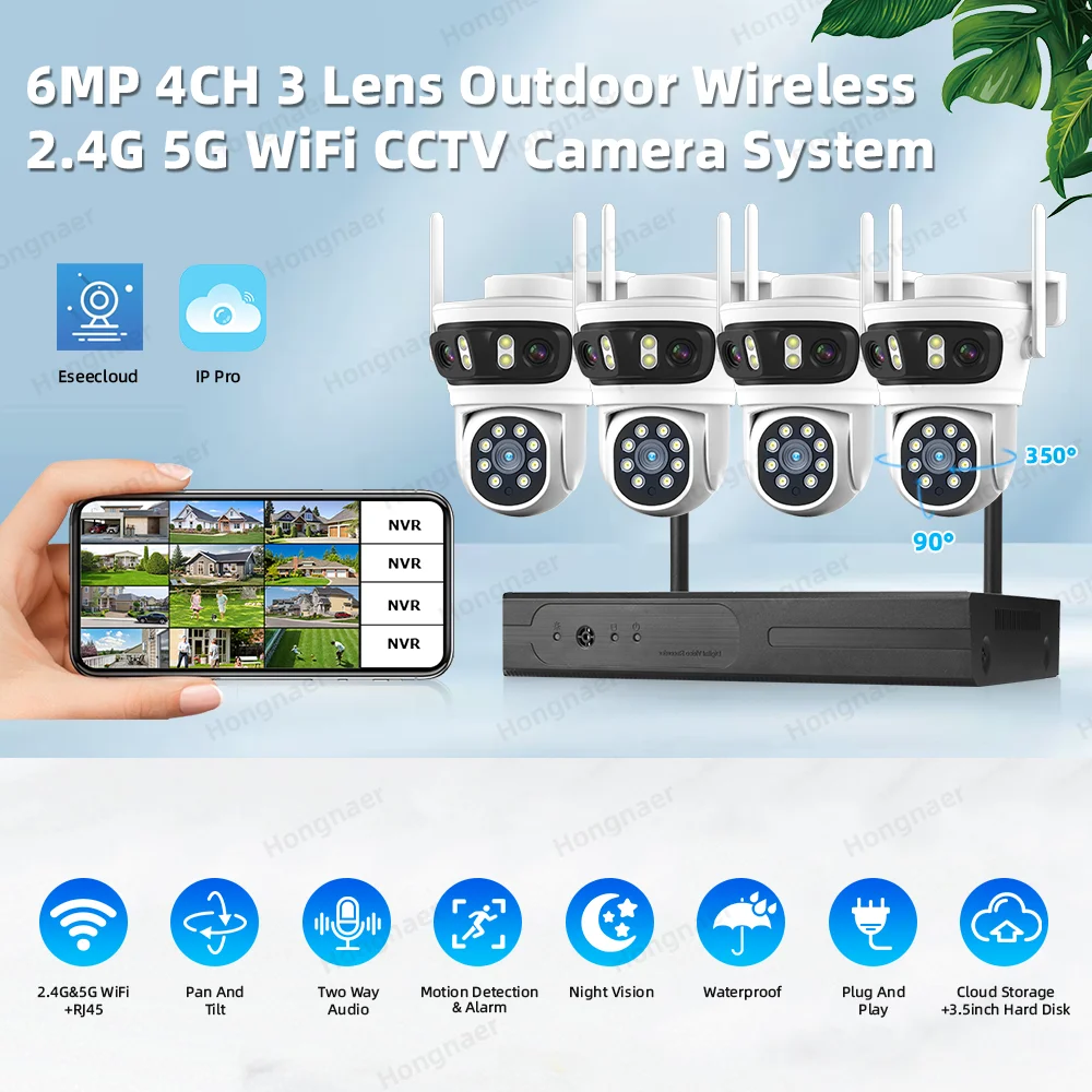 2026 Hongnaer 6MP 4CH 3 Lens 2 - Home Security Camera System review and price