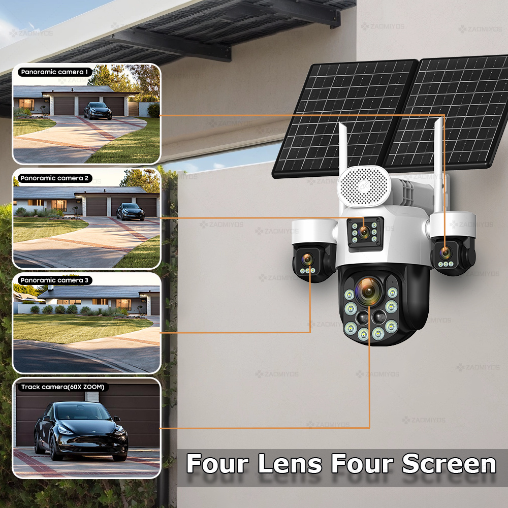 4 Lens Outdoor 360° Surveillan - Home Security Tips review and price