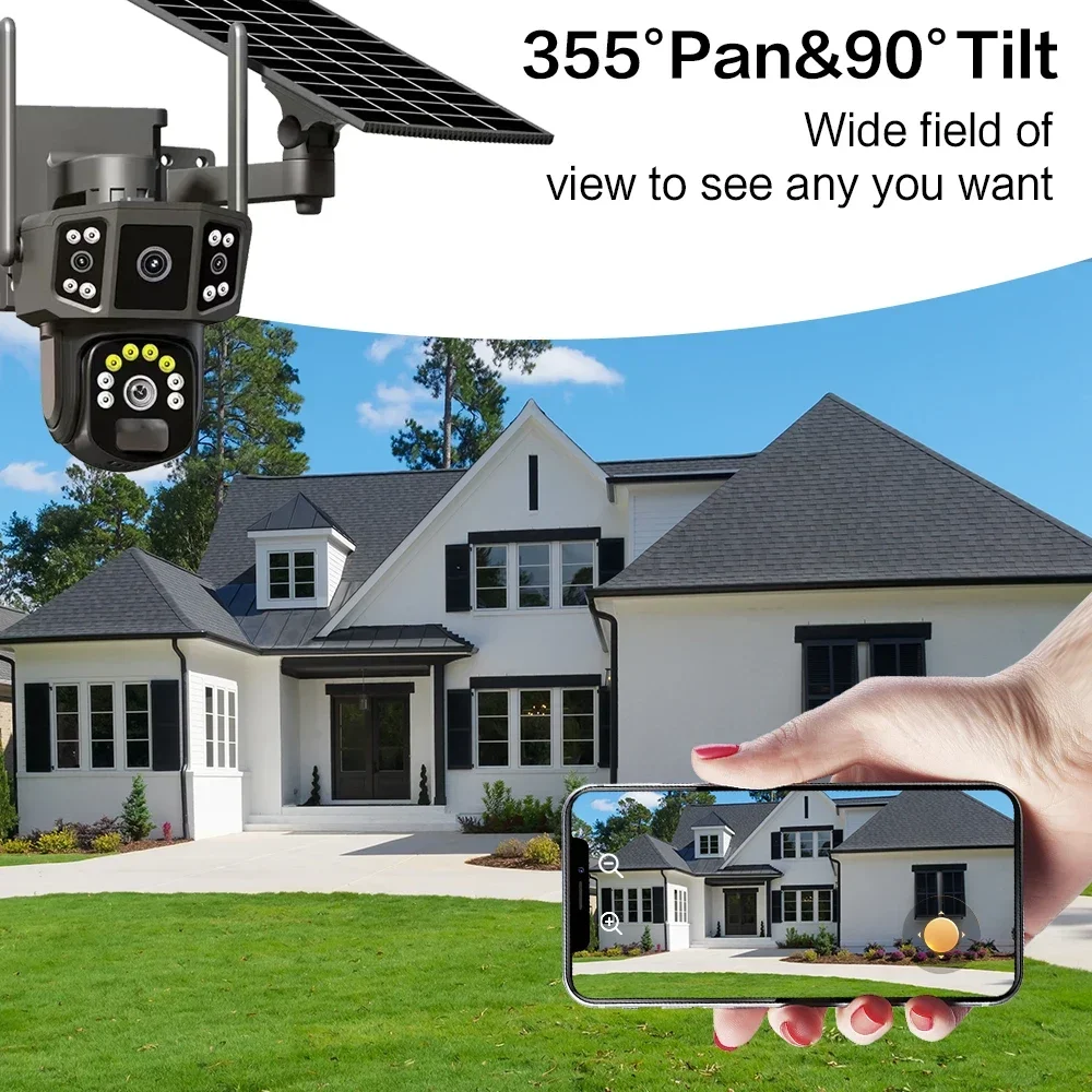 WIFI 4G SIM Solar Camera V380, - Ip Camera Outdoor 4K review and price