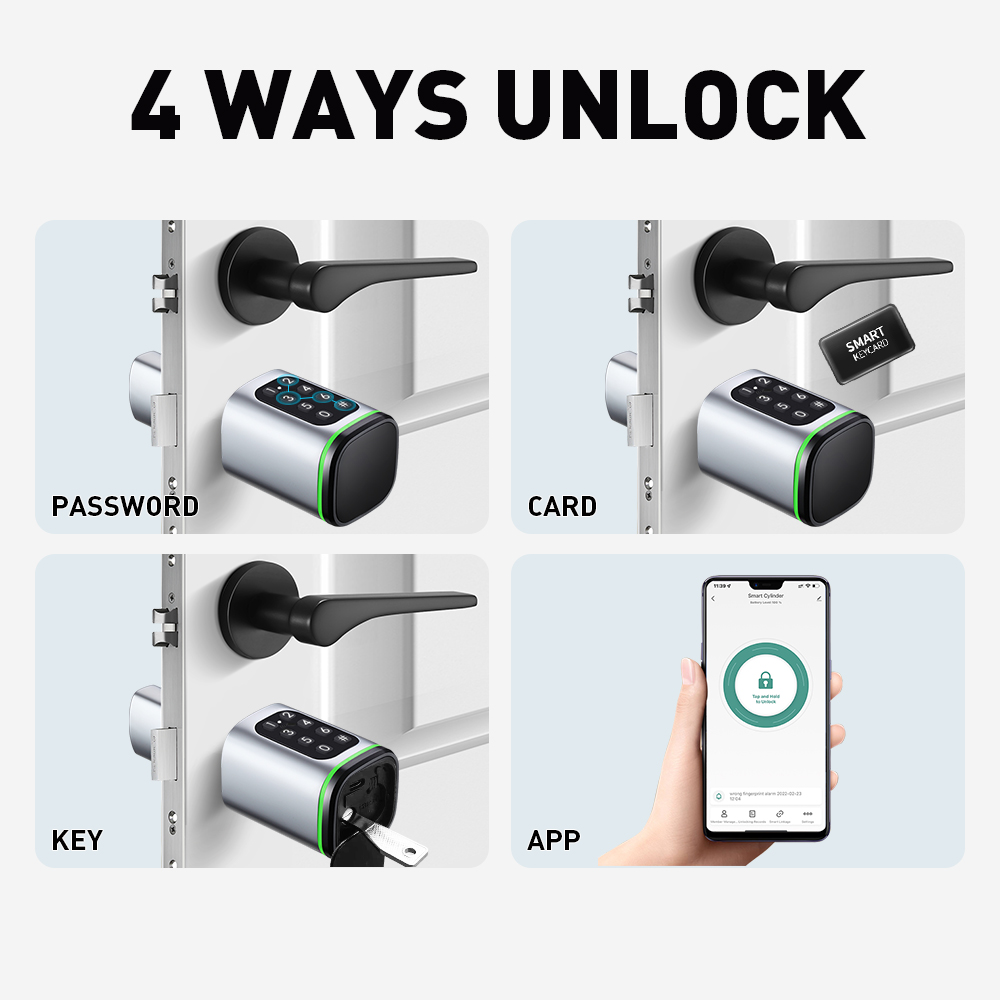 Smart Cylinder Lock Tuya 60-90 - Home Security Key review and price